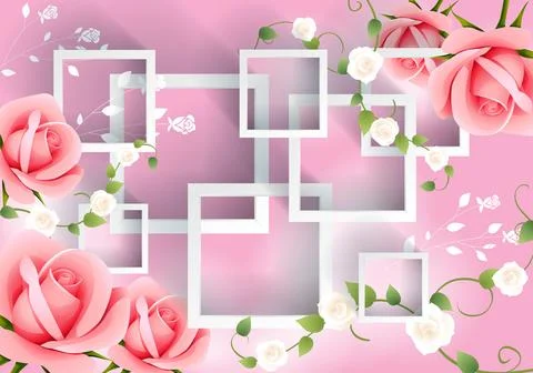 3D wallpaper background, High quality rendering decorative イラスト素材