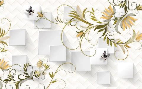 3D wallpaper background, High quality rendering decorative イラスト素材
