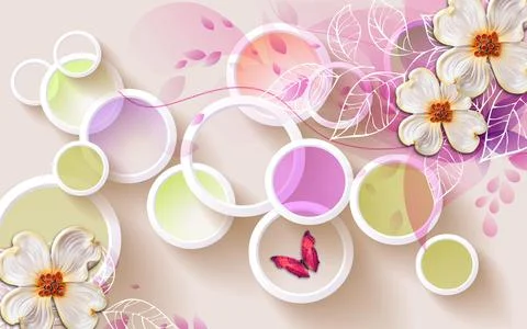 3D wallpaper background, High quality rendering decorative イラスト素材