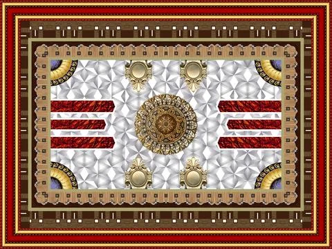 3D wallpaper background, High quality rendering decorative Stock Illustration