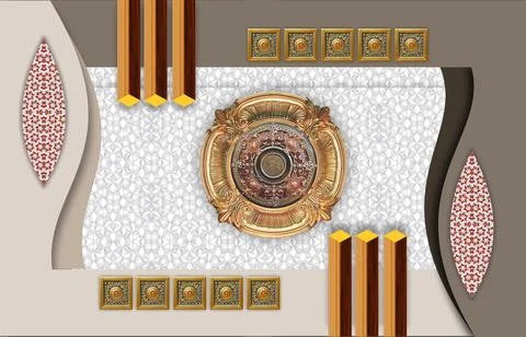 3D wallpaper background, High quality rendering decorative イラスト素材