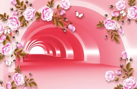 3D wallpaper background, High quality rendering decorative イラスト素材