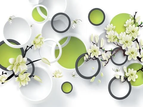 3D wallpaper background, High quality rendering decorative Stock Illustration