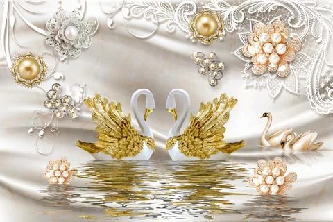 3D wallpaper background, High quality rendering decorative Stock Illustration