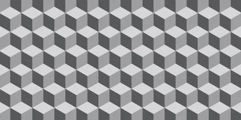 3D wallpaper design with gray squares for photo mural. Stock Illustration