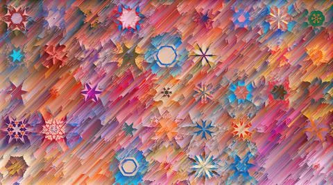 3D Wallpaper. Floral design. Garden illustration. Abstract art of flowers. Stock Illustration