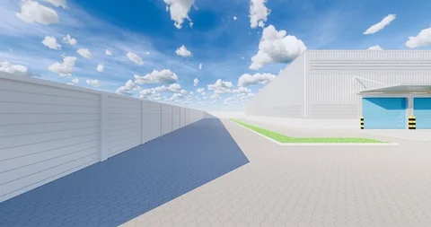 3d warehouse building pan Stock Footage 125763907