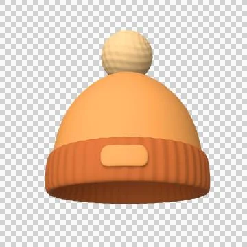 3d warm hat icon isolated on white background. 3d rendering Stock Illustration