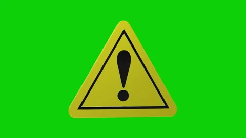 3D warning triangle icon with a rotating exclamation mark on a dark background Stock Footage 323378158