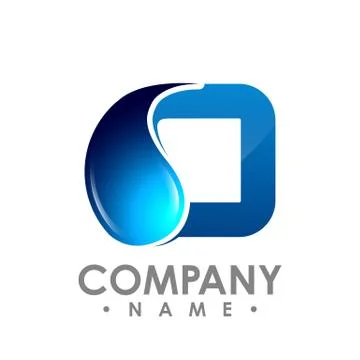 3d water and square shape combined vector - white background. graphic design  Stock Illustration