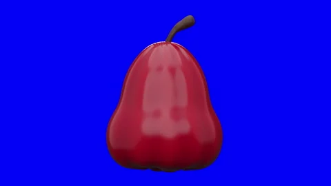 3D Water Apple Fruit Looping Animation Rotating on Blue Screen, High Quality Red Stock Footage 344556867
