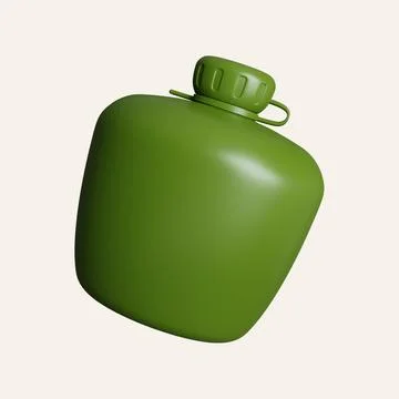 3d water bottle. elements for camping, hiking , summer camp, traveling, trip Stock Illustration