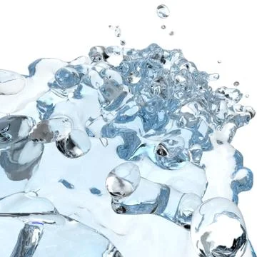 3d water pouring splash Stock Illustration