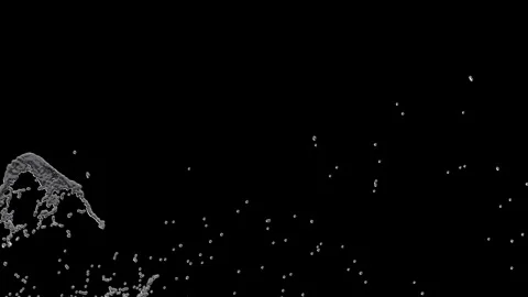 3d water splash transparent isolated on black background. 3d render illustr.. Stock Footage 272554870