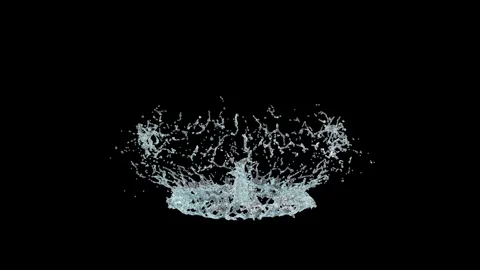 3d water splash transparent isolated on black background. 3d render illustr.. Stock Footage 286795918