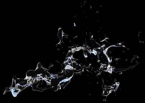 3D Water splashes Stock Illustration