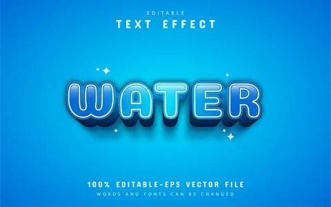 3d water text effect Stock Illustration