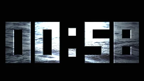 3D water texture countdown timer (60 second) Stock Footage 154402911