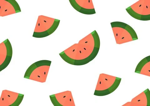 3d watermelon fruit pattern on white background Stock Illustration