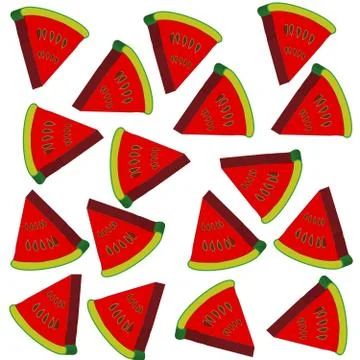 3D Watermelon isolated on white background. Stock Illustration