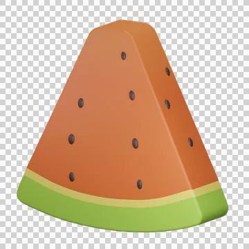 3d watermelon object with transparent background Stock Illustration