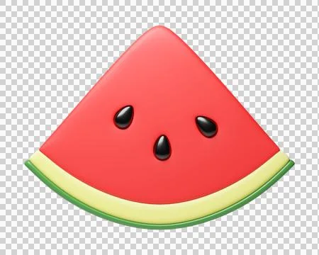 3D Watermelon slice with black seeds Stock Illustration