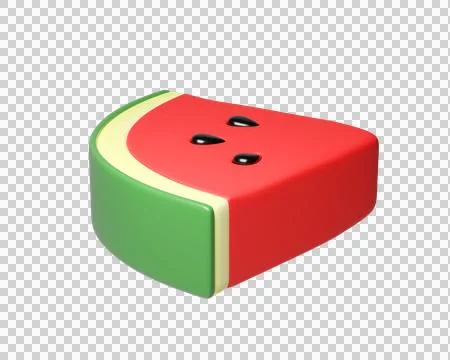 3D Watermelon slice with black seeds Ilustración de archivo