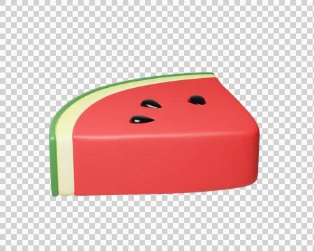 3D Watermelon slice with black seeds イラスト素材