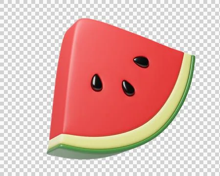 3D Watermelon slice with black seeds Ilustración de archivo