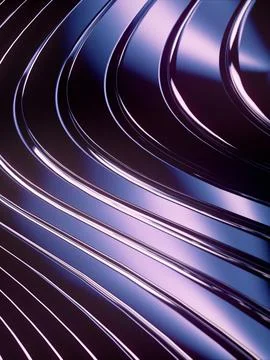 3d Wave abstract background. Bright pink reflections on metallic surface 스톡 일러스트