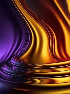 3D Wave Liquid Gradient Gold to Violet Paint 3D Wave Liquid Gradient Gold ... Stock Photos