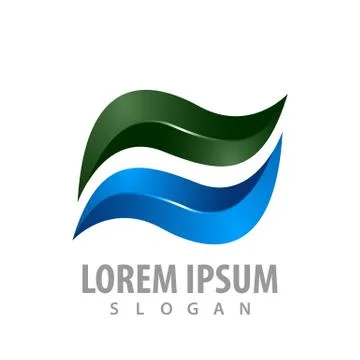 3d wave logo concept design. Symbol graphic template element vector Stock Illustration