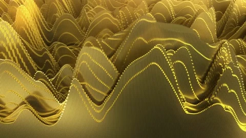 3D waveform animation. Solid gold. Video stock 172547518