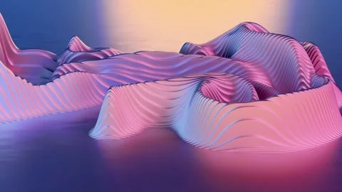 3d Waves moving chaotic Video stock 296337683