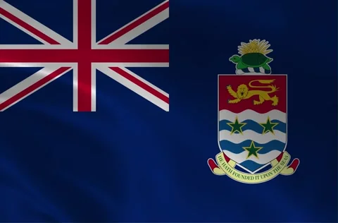3D Waving Flag of the Cayman Islands. British Overseas Territory Realistic .. Stock Footage 329430219