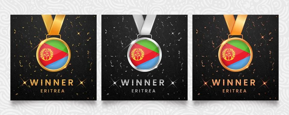 3D Waving Flag of Eritrea Vector Illustration, Eritrean National Symbol Des.. Illustrazione stock