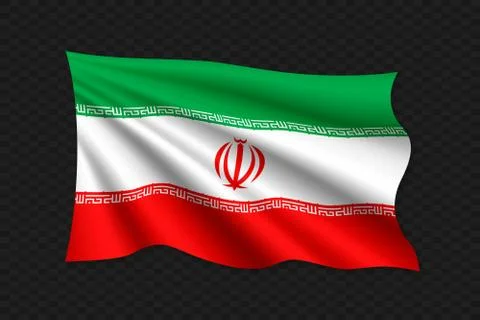 3D Waving Flag of Iran. Vector illustration Stock-Illustration