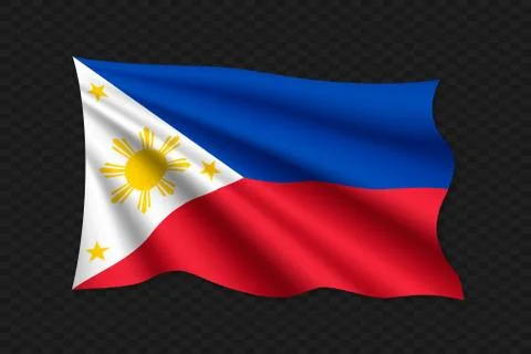 3D Waving Flag of Philippines. Vector illustration Stock Illustration
