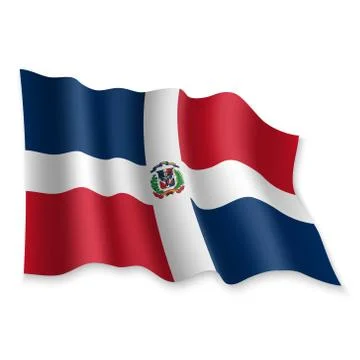 3D Waving Flag. Vector illustration Stock Illustration