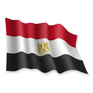 3D Waving Flag. Vector illustration イラスト素材