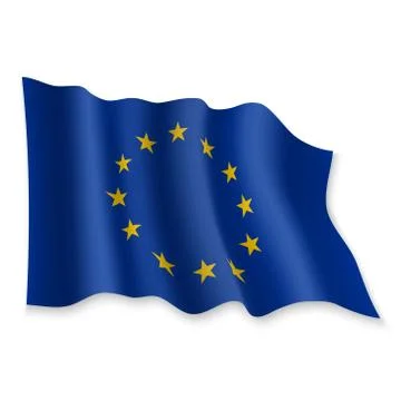 3D Waving Flag. Vector illustration Stock Illustration