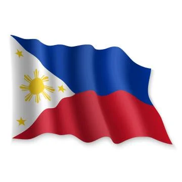 3D Waving Flag. Vector illustration Stock Illustration