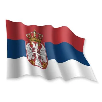 3D Waving Flag. Vector illustration Stock Illustration