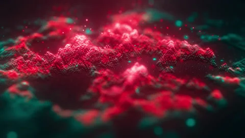 3d waving technological hologram, science hud interface element Stock Footage 140686993