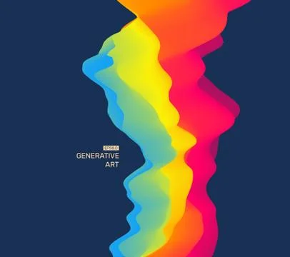 3D Wavy Background. Abstract Vector Illustration. Design Template. Stock Illustration