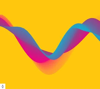 3D wavy background with dynamic effect. Abstract vector illustration. Stock Illustration