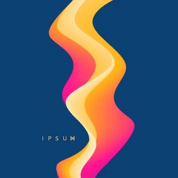 3D wavy background with dynamic effect. Abstract vector illustration. Stock Illustration