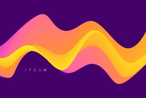 3D wavy background with dynamic effect. Abstract vector illustration. Stock Illustration