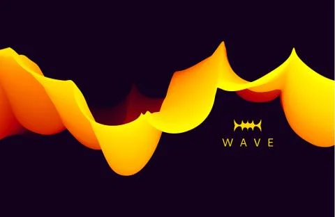 3D wavy background with dynamic effect. Abstract vector illustration. Stock Illustration