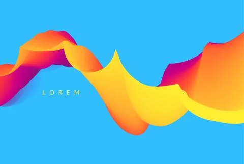 3D wavy background with dynamic effect. Abstract vector illustration. Stock Illustration